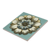 Ornate Floral Medallion on Light Blue Background Tegeltje (Zijkant)
