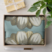 Ornate Floral Medallion on Light Blue Background Tissuepapier (Geschenk)