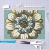 Ornate Floral Medallion on Light Blue Background Tissuepapier (Craft)