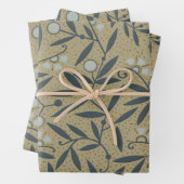 Ornate floral pattern with dark blue vines  inpakpapier vel (In situ)