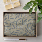 Ornate floral pattern with dark blue vines  tissuepapier (Geschenk)