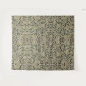 Ornate floral pattern with dark blue vines  wandkleed (Voorkant (horizontaal))