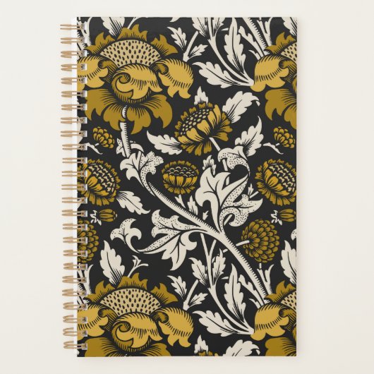 Ornate floral pattern with large gold flowers  (Devant)