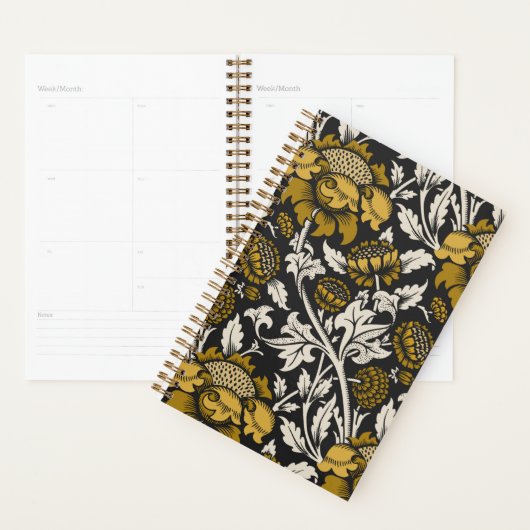 Ornate floral pattern with large gold flowers (Devant avec enveloppe)