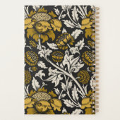 Ornate floral pattern with large gold flowers  planner (Achterkant)