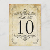 Ornate Flourish Vintage Wedding Table Numéro Carte (Devant)