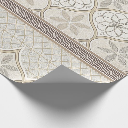 Ornate Geometric Floral Tile Pattern (2) Cadeaupapier (Hoek)
