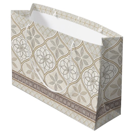 Ornate Geometric Floral Tile Pattern (2) Groot Cadeauzakje (Achterkant Gekanteld)