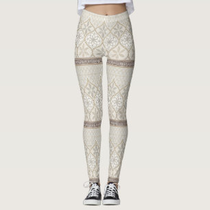 Ornate Geometric Floral Tile Pattern (2) Leggings