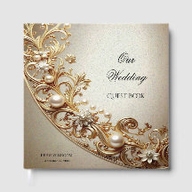 Ornate Gold Flourish Guest Book