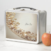 Ornate Gold Flourish Lunch box (In situ)