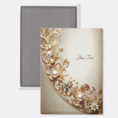 Ornate Gold Flourish Magnet (Recto/Verso)