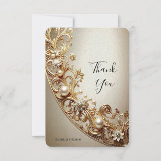 Ornate Gold Flourish Thank You Card Bedankkaart