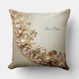 Ornate Gold Flourish Throw Pillow Kussen