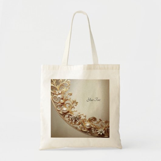Ornate Gold Flourish Tote Bag (Devant)