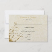Ornate Gold Sparkle et Crème RSVP (Devant)