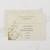 Ornate Gold Sparkle et Crème RSVP (Devant / Derrière)
