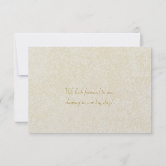 Ornate Gold Sparkle et Crème RSVP (Dos)
