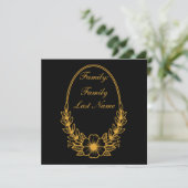 Ornate Gold Wreath Invitation with Custom Text Des (Debout devant)