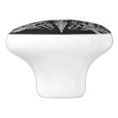 Ornate Gothic Skull Design Keramische Knop (Zijkant)