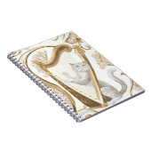 Ornate Harp Cat Notebook – Aesthetic Cover Notitieboek (Rechterzijde)
