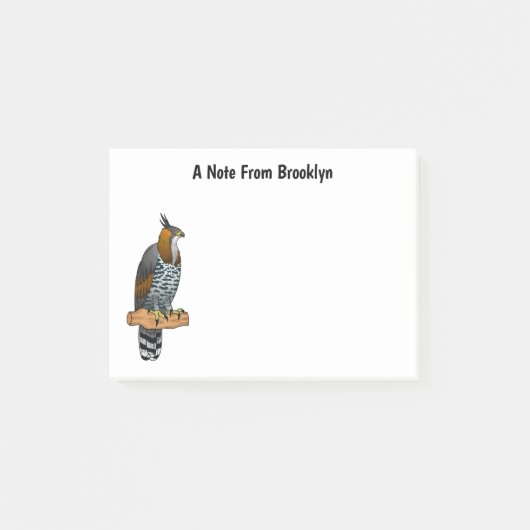 Ornate hawk eagle bird cartoon illustration post-it® notes (Voorkant)