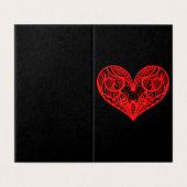 Ornate Heart Platonic Valentine Carte pour notes 2 (Outside Unfolded)
