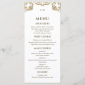 Ornate Monogram Baroque Christian Wedding Menu (Voorkant)