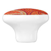 Ornate Orange Paisley Pattern Keramische Knop (Zijkant)