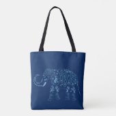 Ornate Patterned Blue Elephant Draagtas (Achterkant)