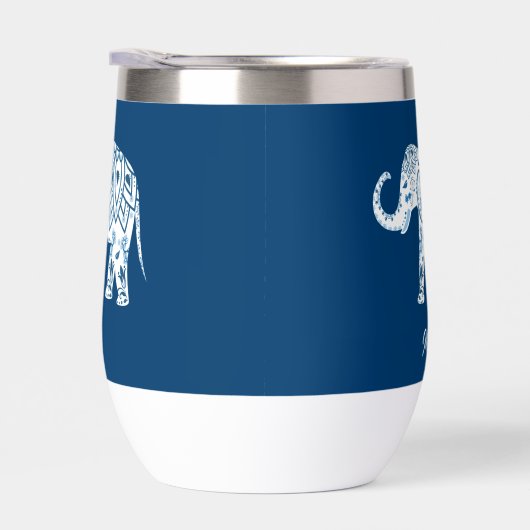 Ornate Patterned Blue Elephant Personalised (Droite)