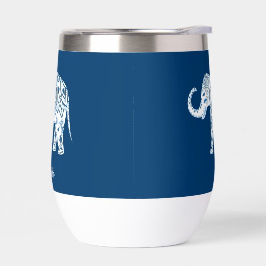 Ornate Patterned Blue Elephant Personalised (Gauche)