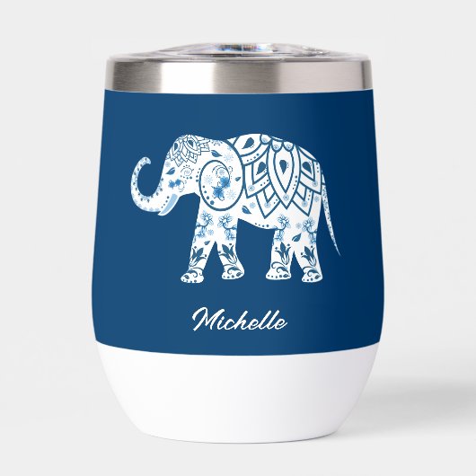 Ornate Patterned Blue Elephant Personalised (Avant)