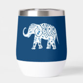Ornate Patterned Blue Elephant Personalised (Arrière)