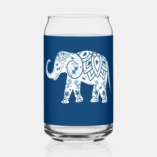 Ornate Patterned Blue Elephant Personalised (Verso)