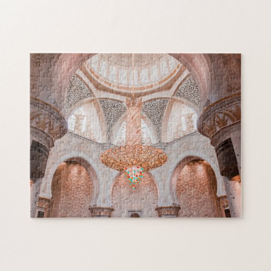Ornate Pink Mosque Interior Jigsaw Puzzle Legpuzzel (Horizontaal)