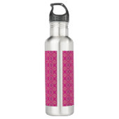 Ornate Pink Purple Geometric Pattern Personalised Waterfles (Achterkant)