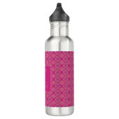 Ornate Pink Purple Geometric Pattern Personalised Waterfles (Rechts)