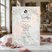 Ornate Rococo Cherub & Swan Fairytale Wedding  Kaart