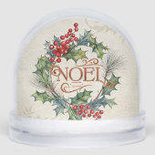 Ornate Vintage Style Noel Floral Snow Globe (Avant)