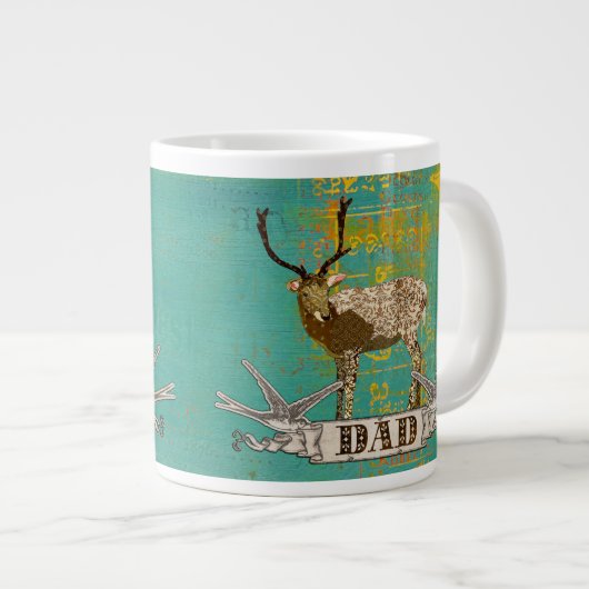 Orné de bronze Buck Turquoise papa Mug (Devant droit)
