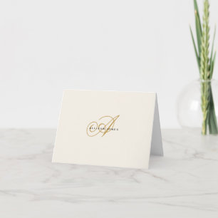 Orné de monogramme or et crème plié