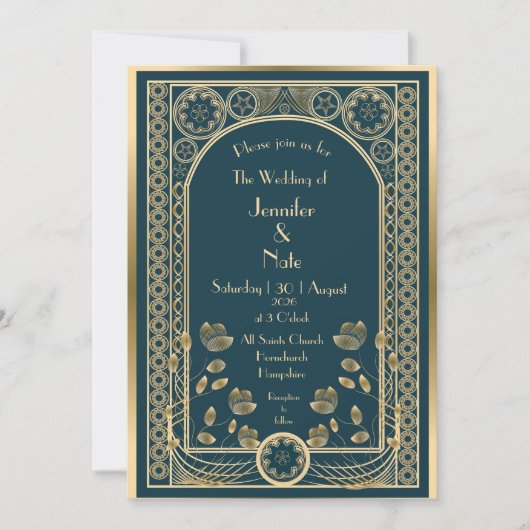 Orné d'Or - Faire-part de mariage (Devant)