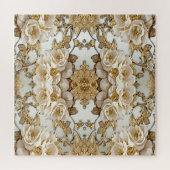 Orné d'or Fleurs blanches puzzle puzzle (Horizontal)