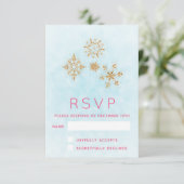 Orné Golden Snowflakes sur Blue Festive RSVP (Debout devant)