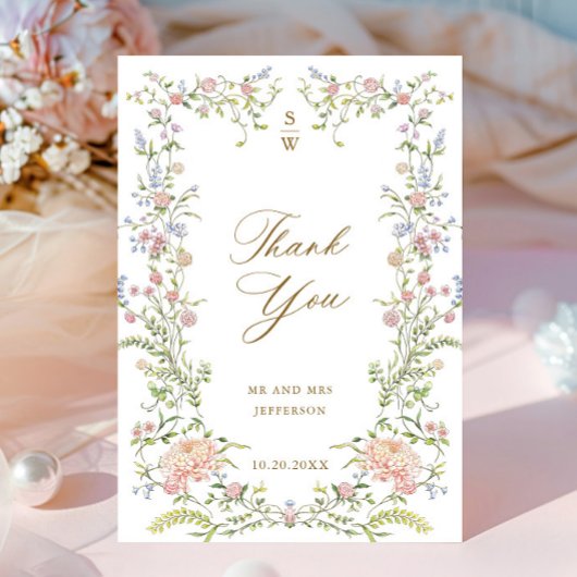 Orné Grace Pastel Blush Floral Mariage Merci