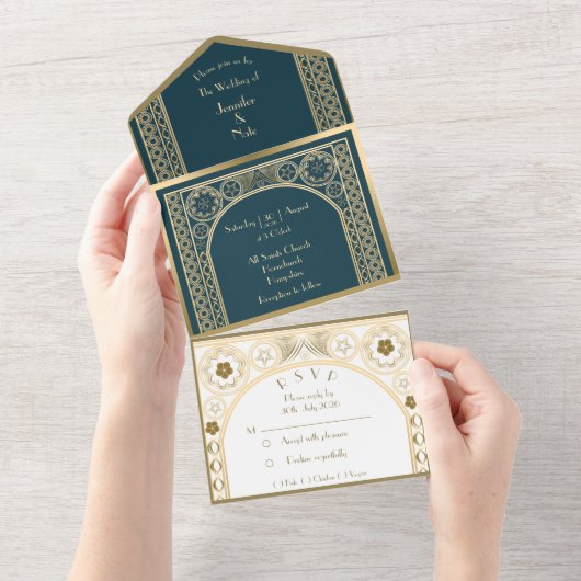 Orné Or - Faire-part de mariage (Déchirure)