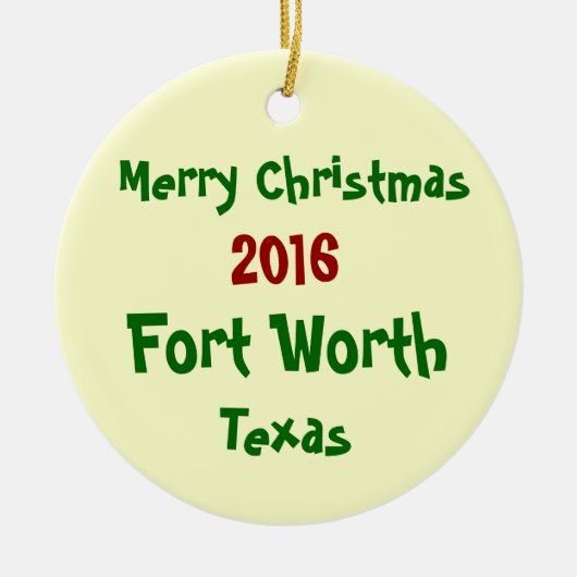 ORNEMENT 2016 de JOYEUX NOËL de Fort Worth le (Devant)