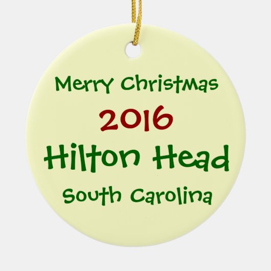 ORNEMENT 2016 DE NOËL DE HILTON HEAD LA CAROLINE (Devant)