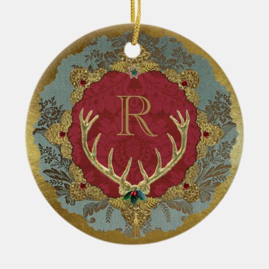 Ornement à monogramme en céramique "Lordly" de Dre (Devant)